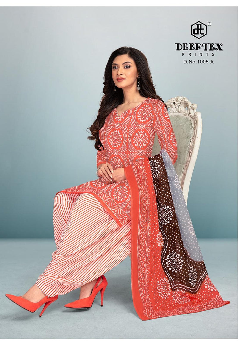 Deeptex Prints 4 Colors Vol 1 D No 1005 Pure Cotton Printed Festive Wear Salwar Suits