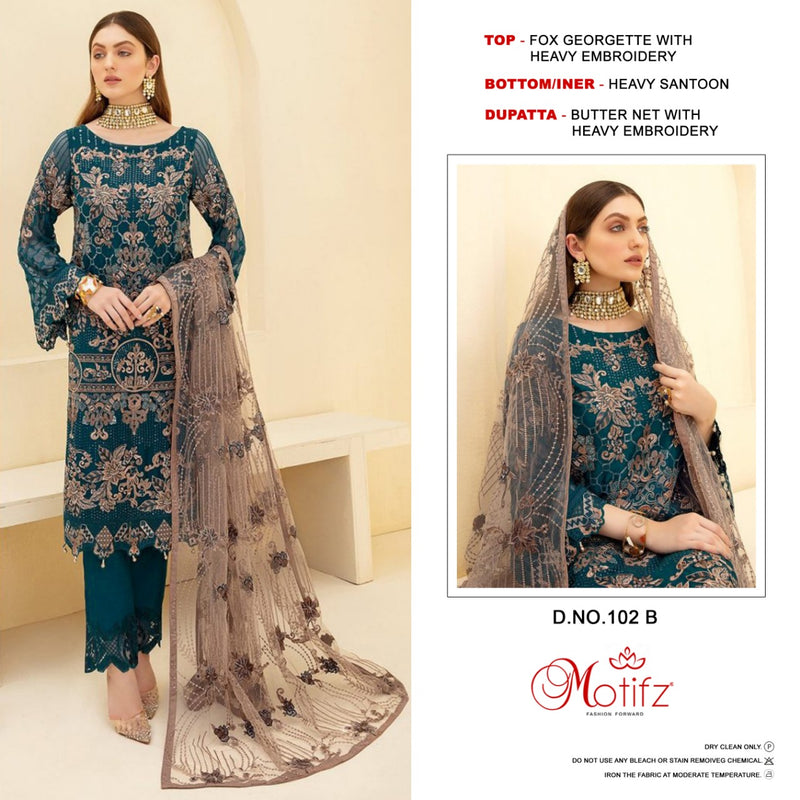 Motifz Dno 102 Georgette With Heavy Embroidery Work Stylish Beautiful Look Salwar Kameez