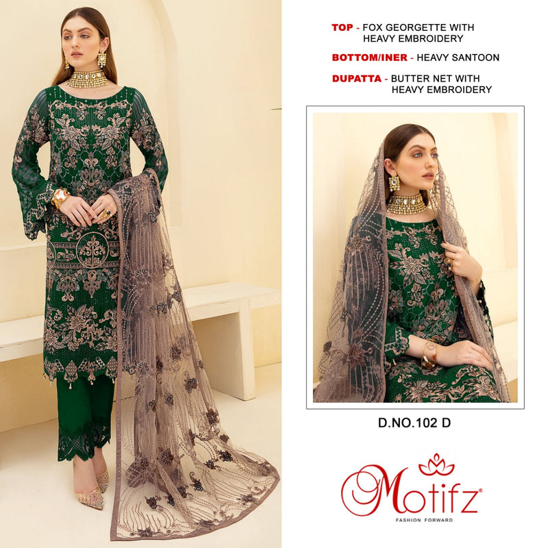 Motifz Dno 102 Georgette With Heavy Embroidery Work Stylish Beautiful Look Salwar Kameez