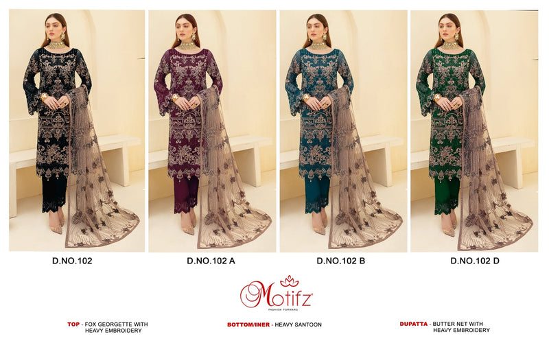 Motifz Dno 102 Georgette With Heavy Embroidery Work Stylish Beautiful Look Salwar Kameez