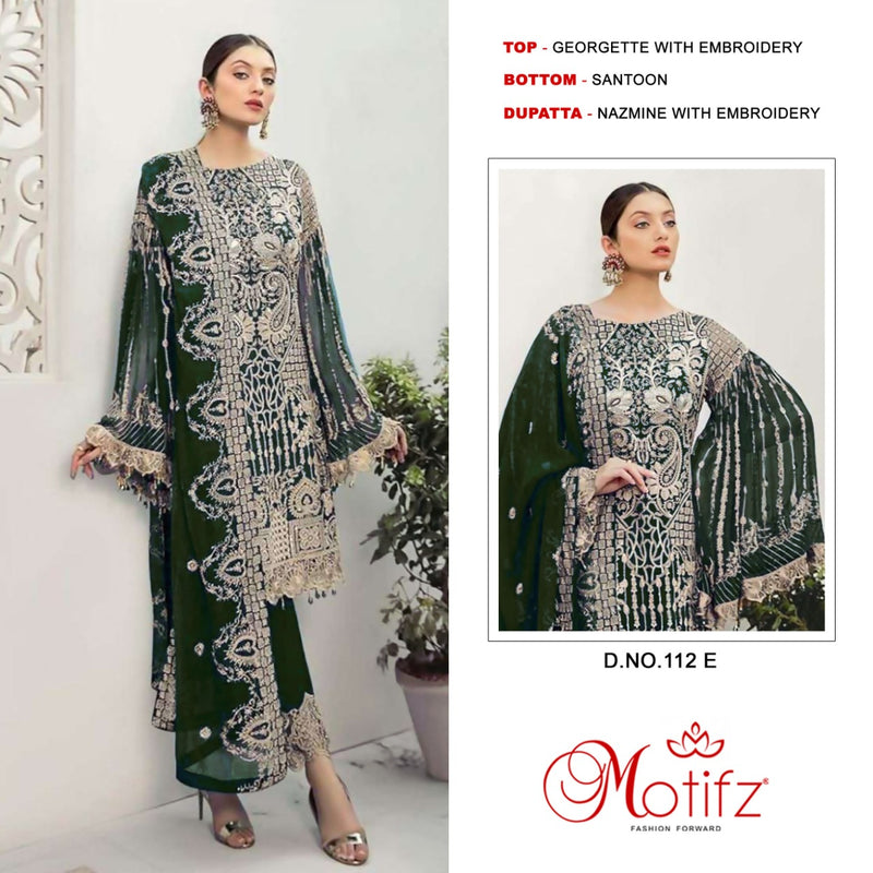Motifz Dno 112 E Georgette With Beautiful Heavy Embroidery Work Stylish Designer Pakistani Salwar Kameez