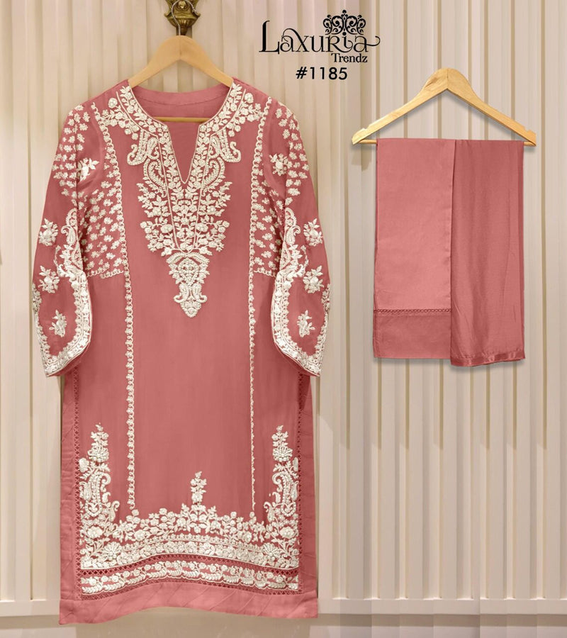 Laxuria Trendz D No 1185 Fox Georgette Designer Pakistani Style Party Wear Kurtis With Bottom & Dupatta