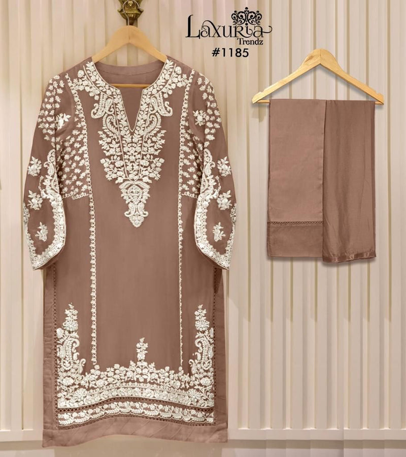 Laxuria Trendz D No 1185 Fox Georgette Designer Pakistani Style Party Wear Kurtis With Bottom & Dupatta