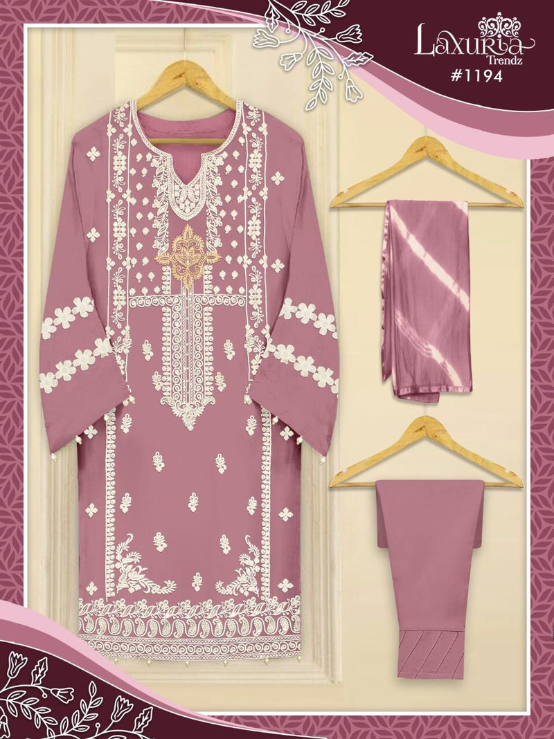 Laxuria Trendz D No 1194 Fox Georgette Designer Pakistani Style Party Wear Kurtis With Bottom & Dupatta