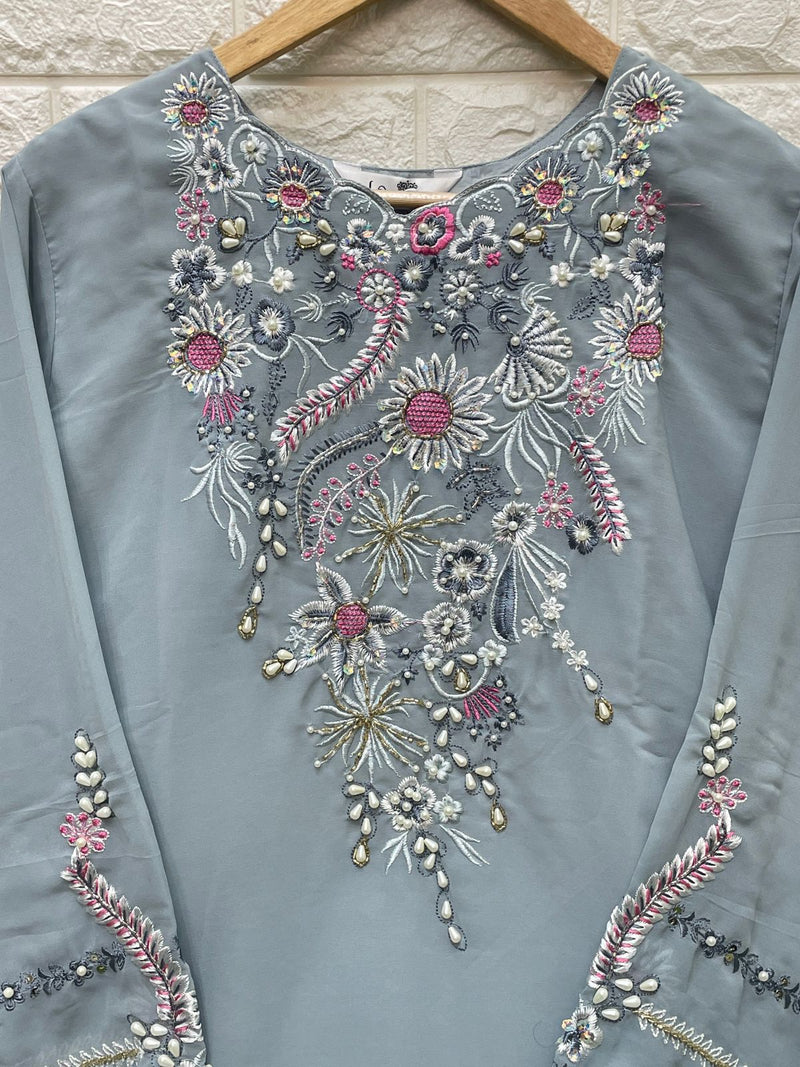 Laxuria Trendz Dno 1213 Georgette With Embroidery Work Stylish Designer Pakistani Party Wear Kurti