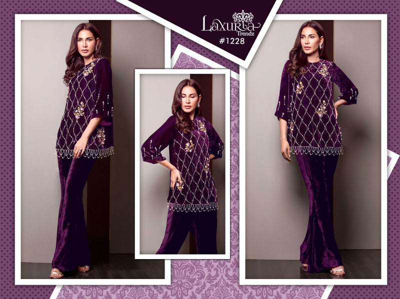 Laxuria Trendz Dno 1228 Velvet With Heavy Embroidery Work stylish Designer Pret Kurti