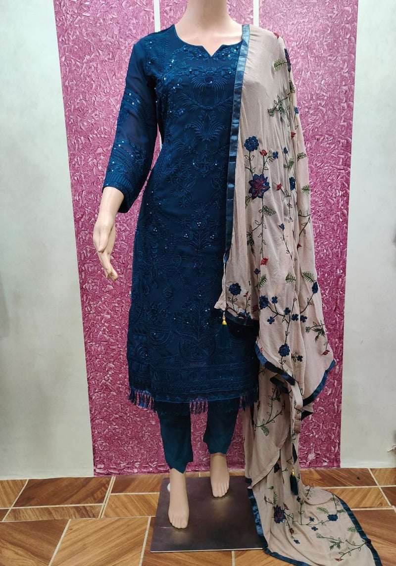 Affan Creation D No 124 Colors Georgette Pakistani Style Festive Wear Salwar Suits