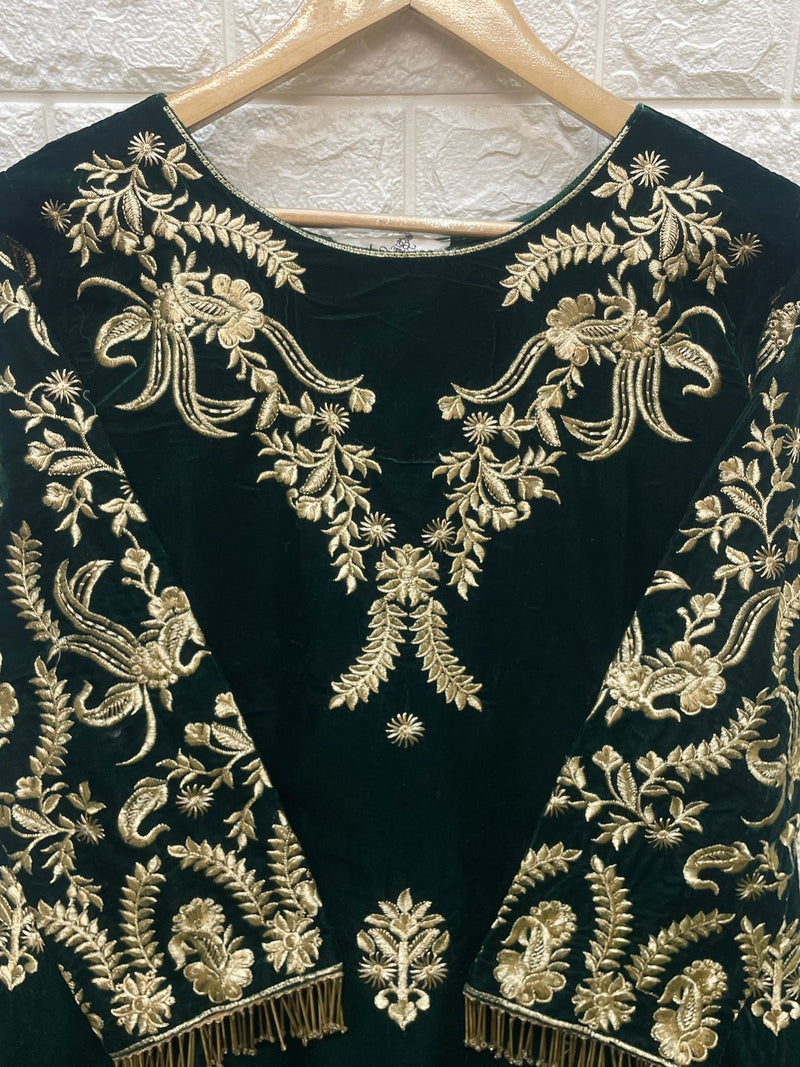 Laxuria Trendz Dno 1241 Velvet With Beautiful Embroidery Work Stylish Designer Wedding Look Kurti