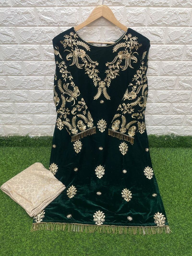 Laxuria Trendz Dno 1241 Velvet With Beautiful Embroidery Work Stylish Designer Wedding Look Kurti