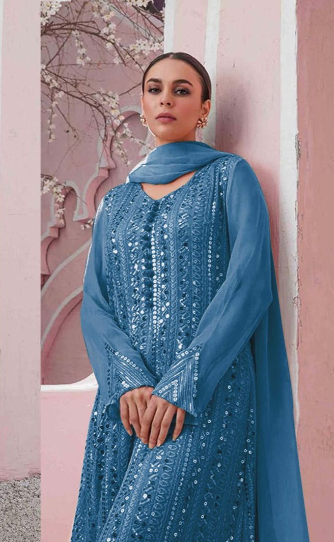Rinaz Fashion D No 1256 Colour Fox Georgette Heavy Designer Pakistani Style Wedding Wear Salwar Kameez