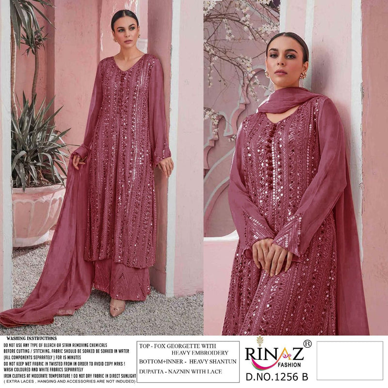 Rinaz Fashion D No 1256 Colour Fox Georgette Heavy Designer Pakistani Style Wedding Wear Salwar Kameez