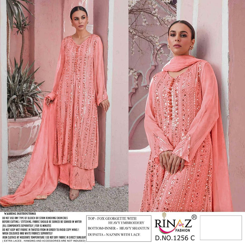 Rinaz Fashion D No 1256 Colour Fox Georgette Heavy Designer Pakistani Style Wedding Wear Salwar Kameez