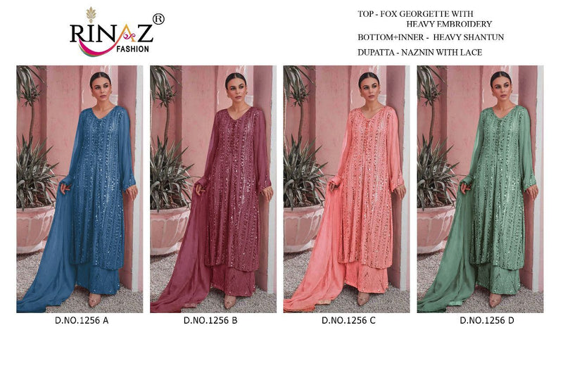 Rinaz Fashion D No 1256 Colour Fox Georgette Heavy Designer Pakistani Style Wedding Wear Salwar Kameez