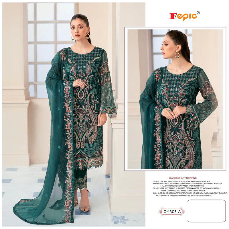 Fepic Rosemeen C 1303 Georgette Embroidered Work Pakistani Salwar Kameez