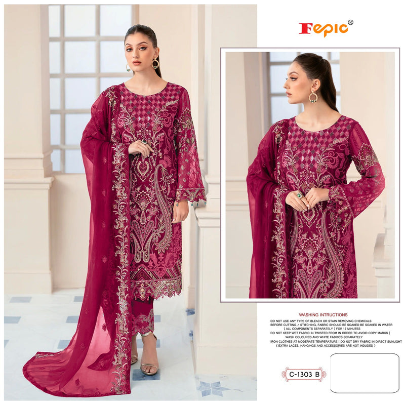 Fepic Rosemeen C 1303 Georgette Embroidered Work Pakistani Salwar Kameez