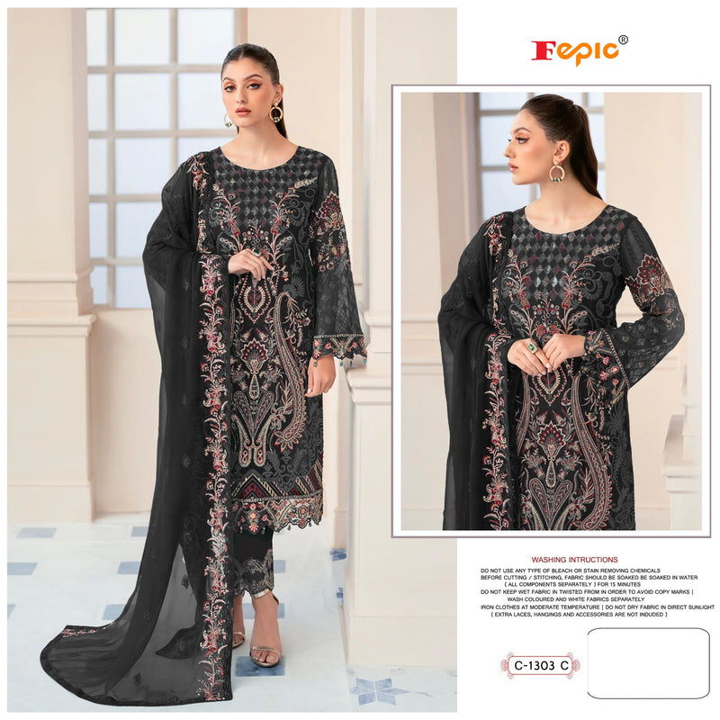 Fepic Rosemeen C 1303 Georgette Embroidered Work Pakistani Salwar Kameez