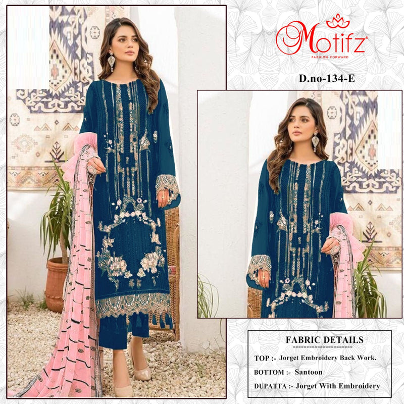 Motifz Dno 134 E Georgette With Beautiful Heavy Embroidery Work Stylish Designer Wedding Look Salwar Kameez