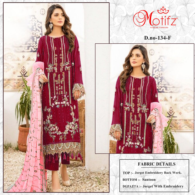 Motifz Dno 134 F Georgette With Beautiful Heavy Embroidery Work Stylish Designer Wedding Look Salwar Kameez
