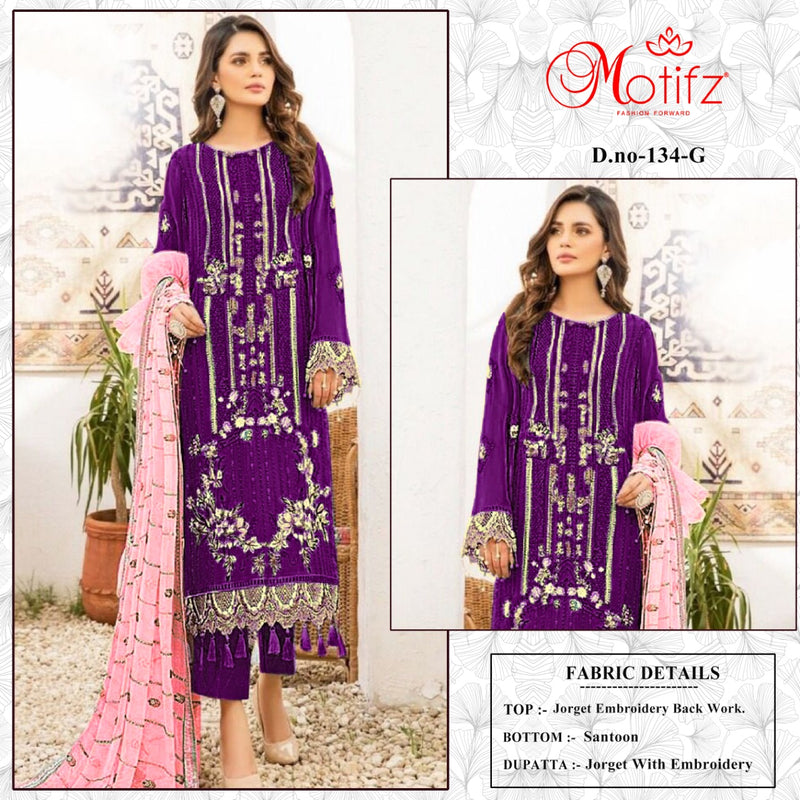 Motifz Dno 134 G Georgette With Beautiful Heavy Embroidery Work Stylish Designer Wedding Look Salwar Kameez