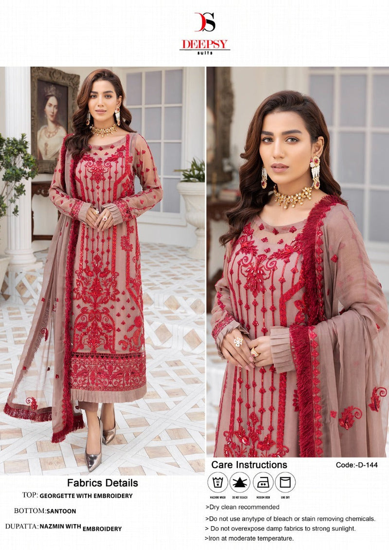 Deepsy Suits D No 144 Georgette Embroidered Pakistani Style Party Wear Salwar Suits