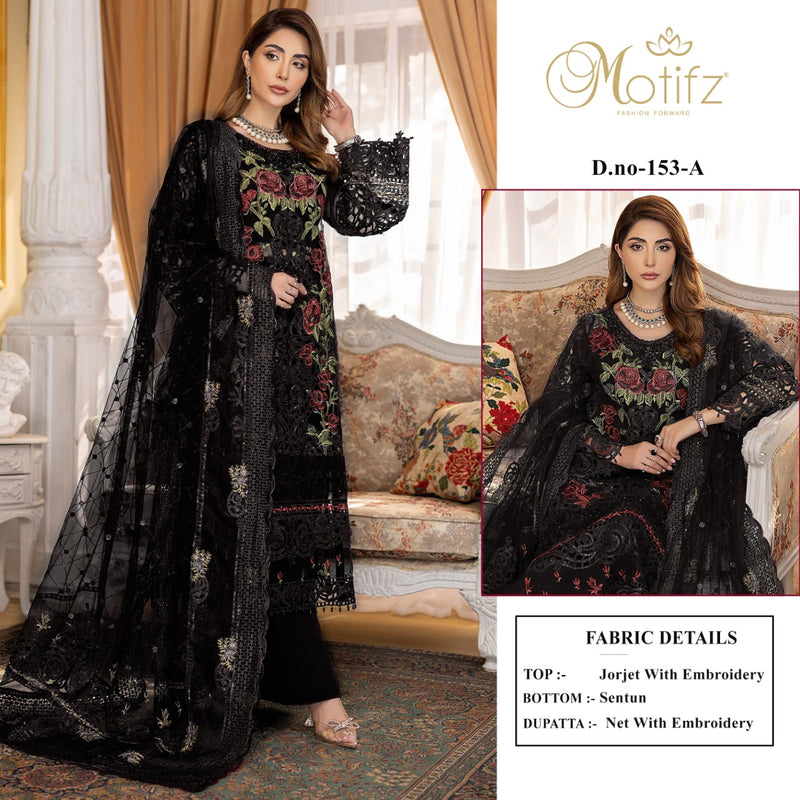 Motifz Dno 153 Georgette With Fancy Heavy Embroidery Work Stylish Designer Party Wear Pakistani Salwar Kameez