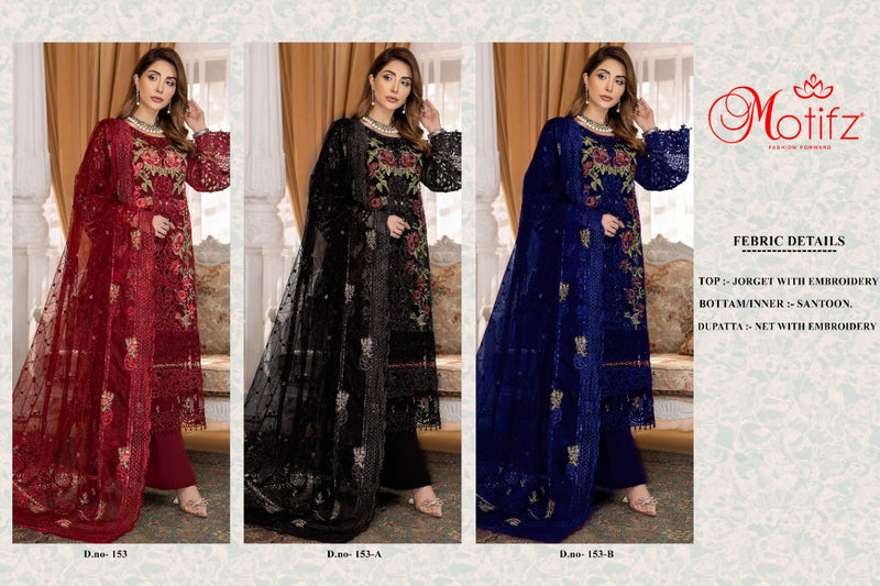 Motifz Dno 153 Georgette With Fancy Heavy Embroidery Work Stylish Designer Party Wear Pakistani Salwar Kameez