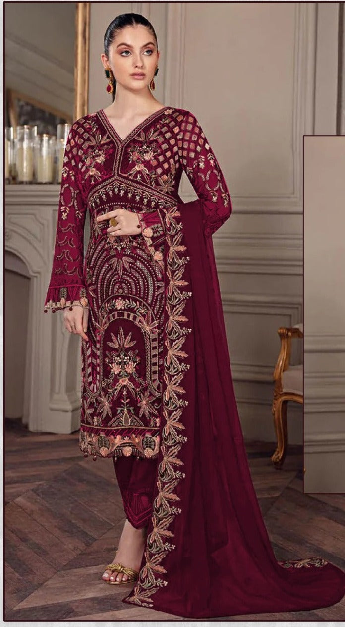 Motifz Dno 188 D Georgette With Beautiful Heavy Embroidery Work Stylish Designer Pakistani Salwar Kameez