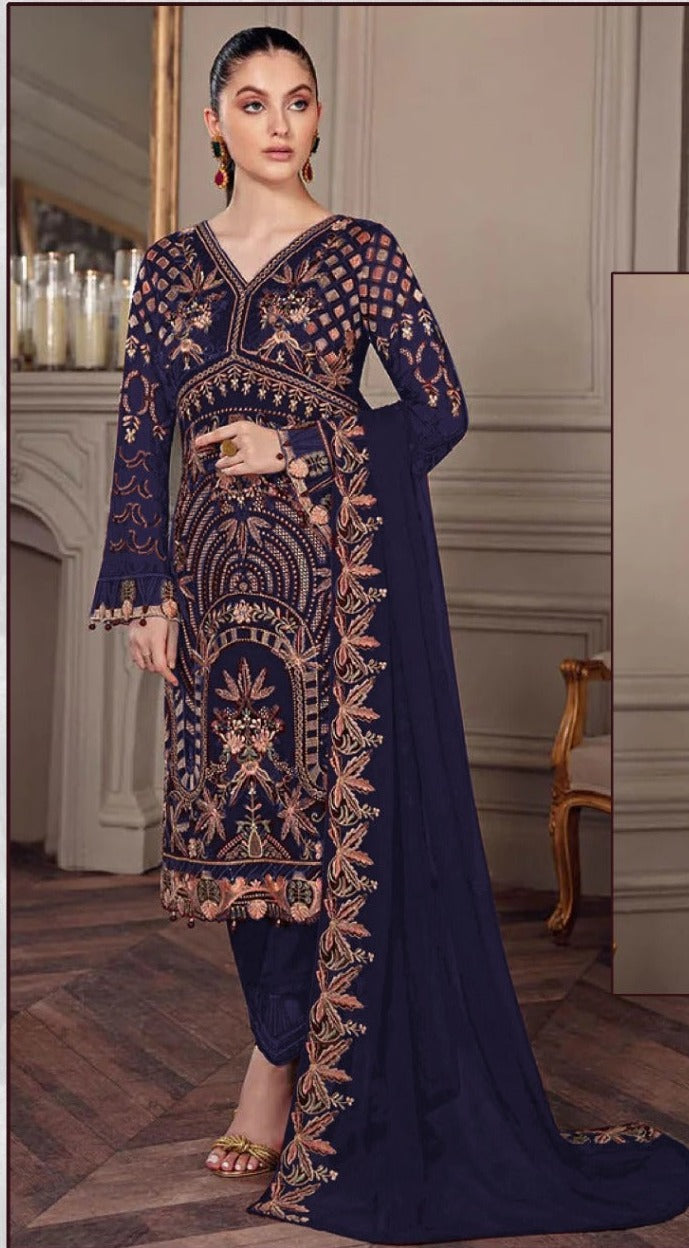 Motifz Dno 188 C Georgette With Beautiful Heavy Embroidery Work Stylish Designer Pakistani Salwar Kameez