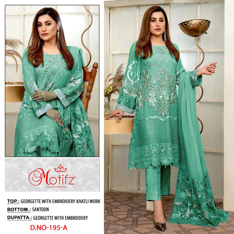 Motifz Dno 195 A Georgette With Heavy Beautiful Embroidery Work Stylish Designer Pakistani Salwar Kameez