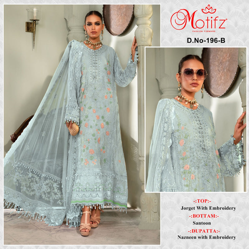 Motifz Dno 196 B Georgette With Heavy Embroidery Work Stylish Designer Party Wear Salwar Kameez