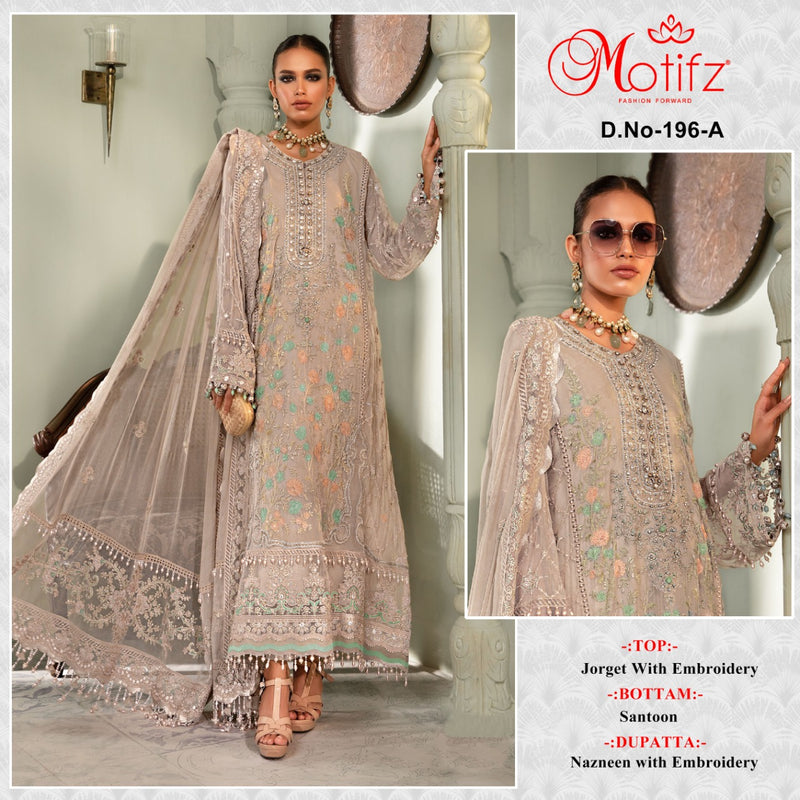 Motifz Dno 196 A Georgette With Heavy Embroidery Work Stylish Designer Party Wear Salwar Kameez