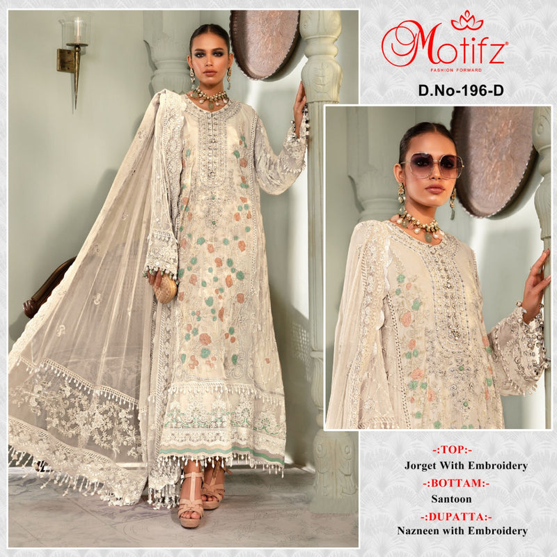 Motifz Dno 196 D Georgette With Heavy Embroidery Work Stylish Designer Party Wear Salwar Kameez