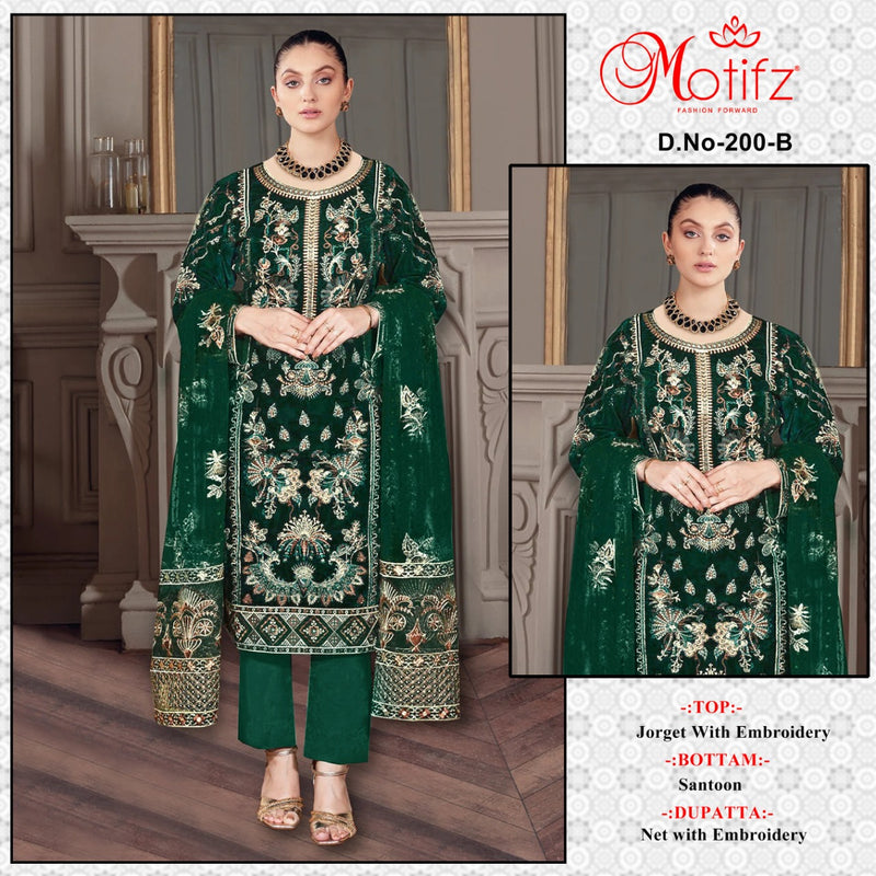 Motifz Dno 200 B Georgette With Heavy Embroidery Work Stylish Designer Wedding Wear Salwar Kameez