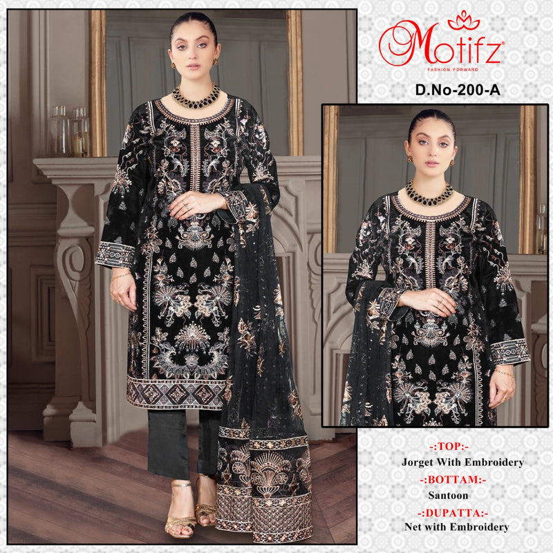 Motifz Dno 200 A Georgette With Heavy Embroidery Work Stylish Designer Wedding Wear Salwar Kameez