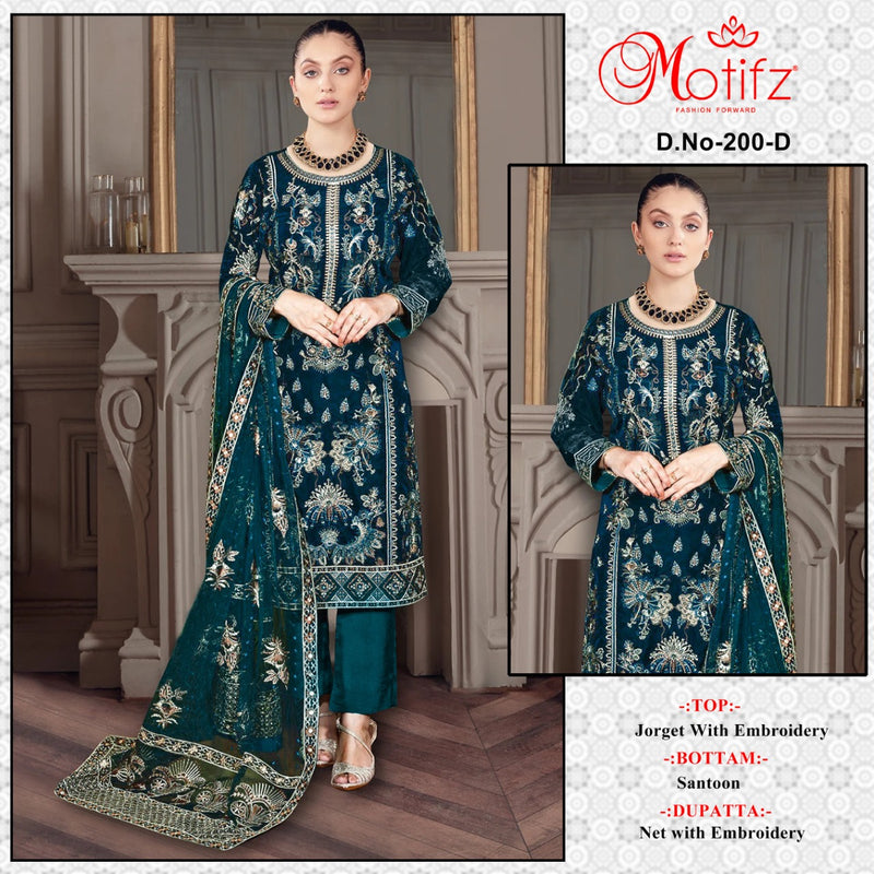 Motifz Dno 200 D Georgette With Heavy Embroidery Work Stylish Designer Wedding Wear Salwar Kameez