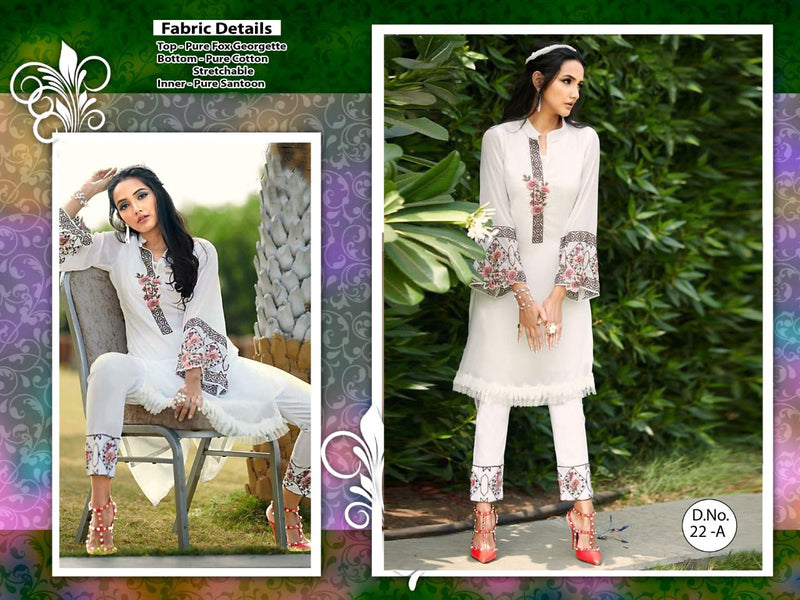 Luxuria Trendz Dno 22 Georgette With Heavy Embroidery Work Stylish Designer Pakistani Kurti
