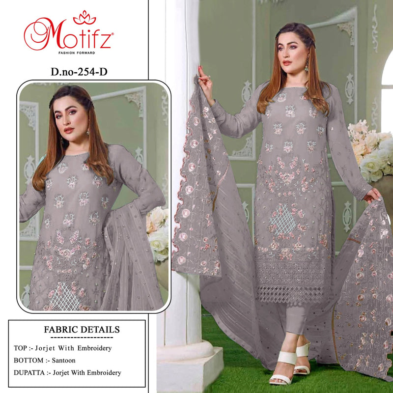 Motifz Dno 254 D Georgette With Heavy Beautiful Embroidery Work Stylish Designer Pakistani Fancy Salwar Suit