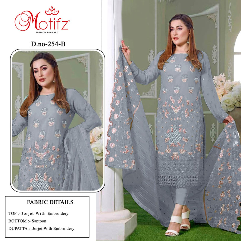 Motifz Dno 254 B Georgette With Heavy Beautiful Embroidery Work Stylish Designer Pakistani Fancy Salwar Suit