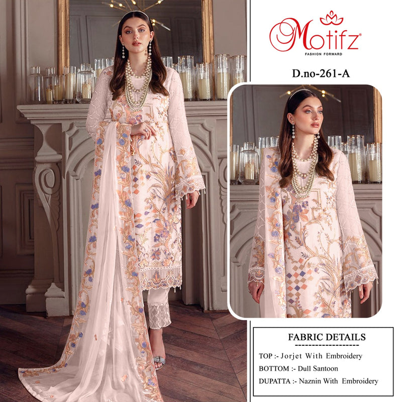 Motifz Dno 261 A Georgette With Heavy Embroidery Work Stylish Designer Pakistani Party Wear Salwar Kameez