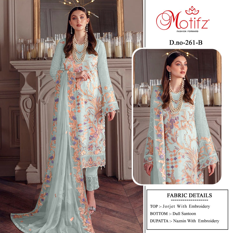 Motifz Dno 261 B Georgette With Heavy Embroidery Work Stylish Designer Pakistani Party Wear Salwar Kameez