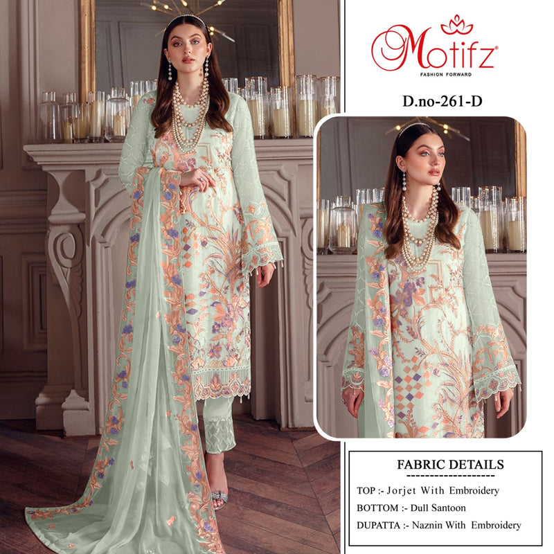 Motifz Dno 261 D Georgette With Heavy Embroidery Work Stylish Designer Pakistani Party Wear Salwar Kameez