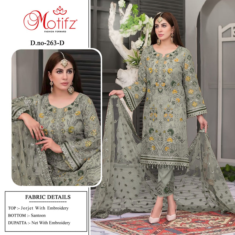 Motifz Dno 263 Georgette With Beautiful Embroidery Work Stylish Designer Salwar Kameez