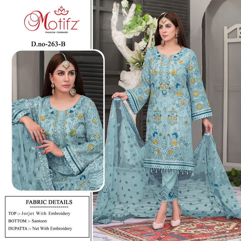 Motifz Dno 263 Georgette With Beautiful Embroidery Work Stylish Designer Salwar Kameez