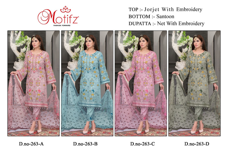 Motifz Dno 263 Georgette With Beautiful Embroidery Work Stylish Designer Salwar Kameez