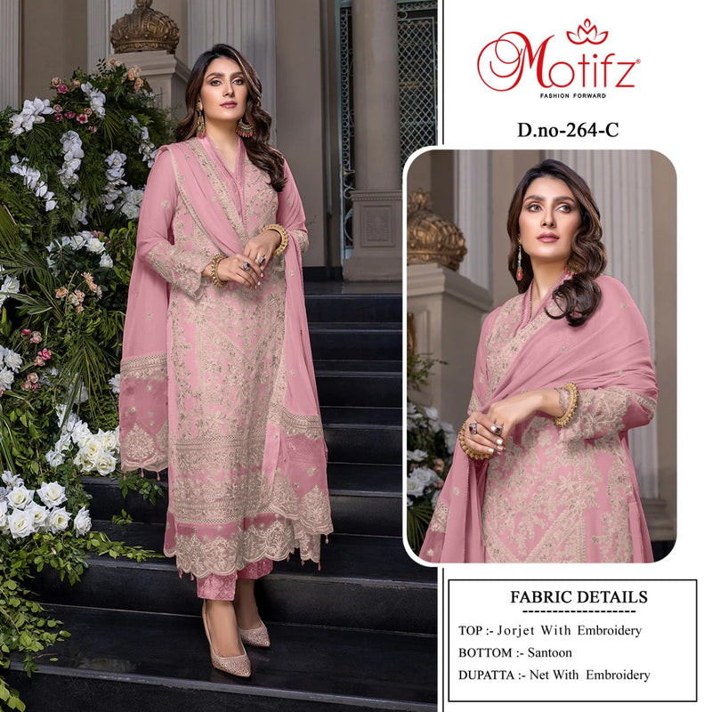 Motifz Dno 264 C Georgette With Beautiful Embroidery Work Stylish Designer Party Wear Salwar Kameez