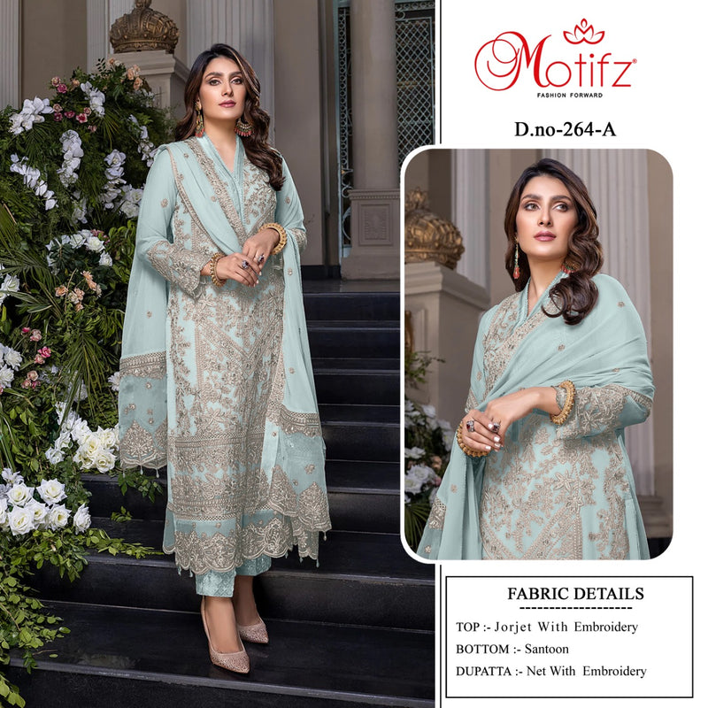 Motifz Dno 264 A Georgette With Beautiful Embroidery Work Stylish Designer Party Wear Salwar Kameez