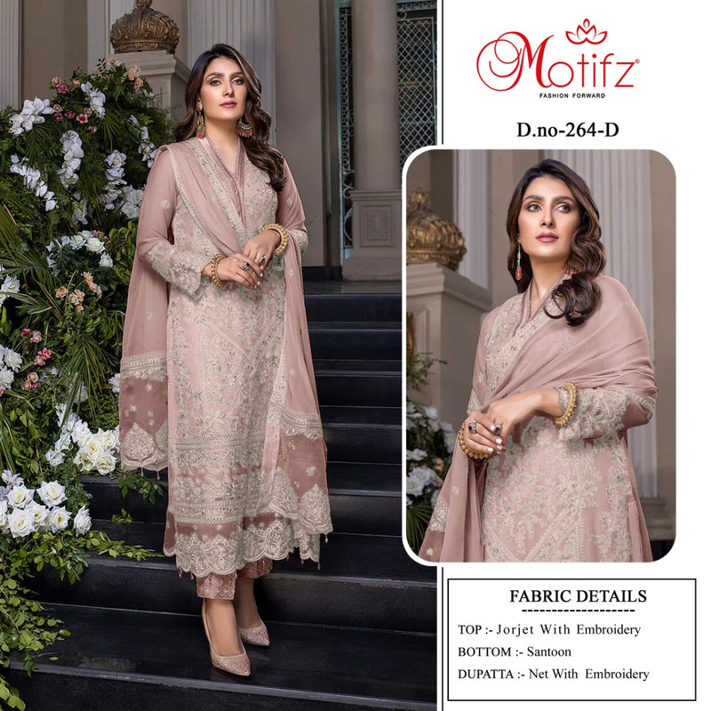 Motifz Dno 264 D Georgette With Beautiful Embroidery Work Stylish Designer Party Wear Salwar Kameez