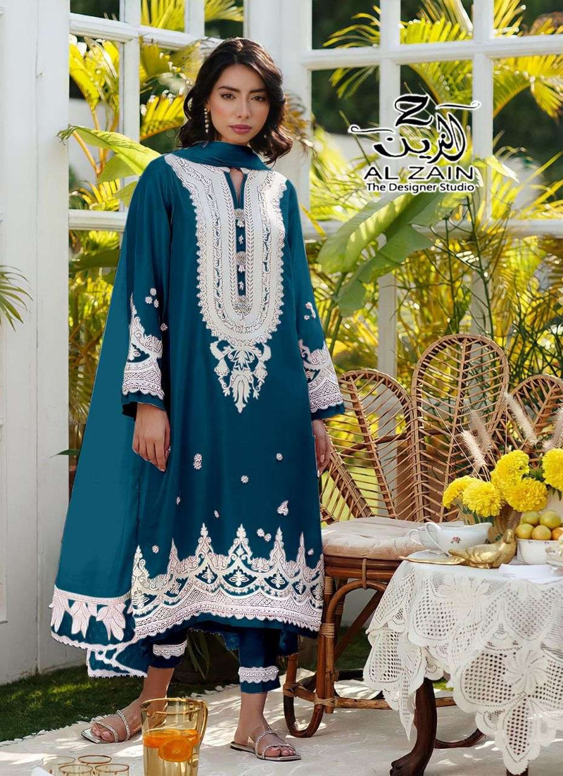 Al Zain D No 272702 Fox Georgette Pakistani Style Party Wear Kurtis With Bottom & Dupatta