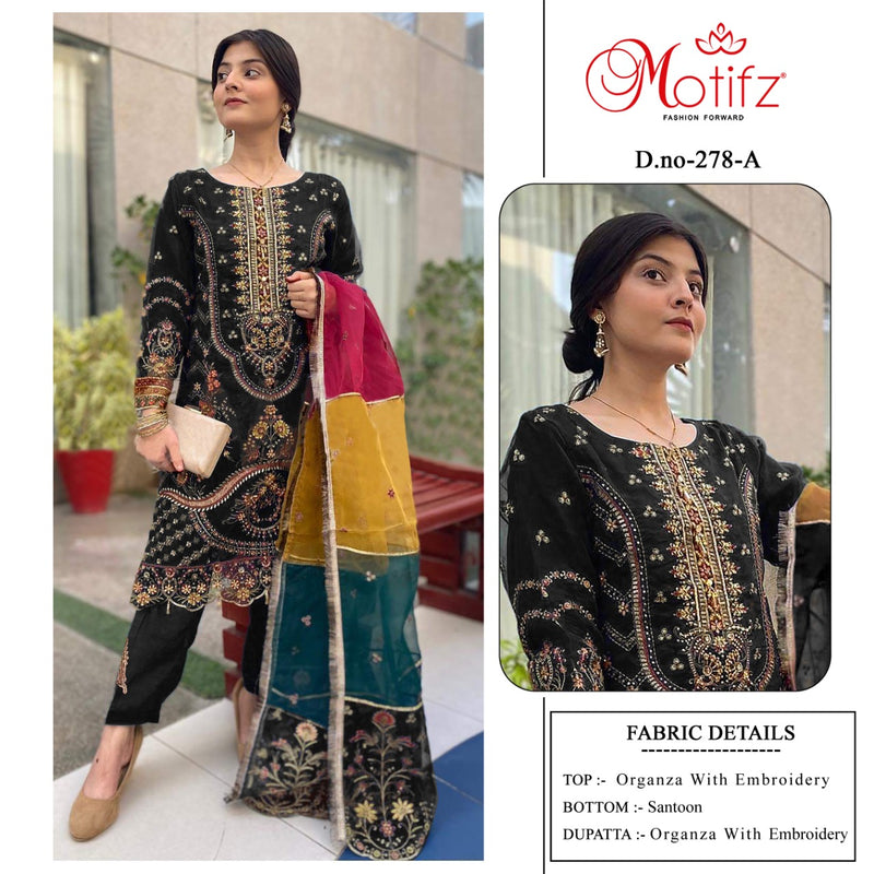 Motifz Dno 278 Organza With Heavy Embroidery Work Stylish Designer Festive Wear Salwar Kameez