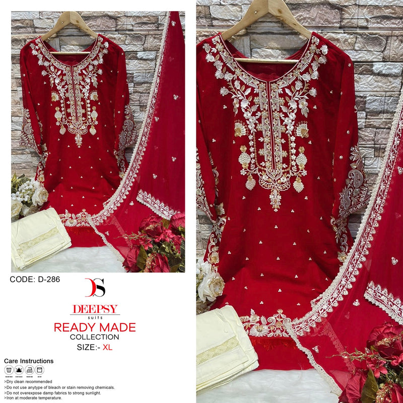 Deepsy Suit Dno 286 Ready Made Collection Georgette With Heavy Embroidery Work Stylish Designer Pret Kurti